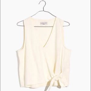 Madewell Wrap-Tie Tank, ivory, sz Sm